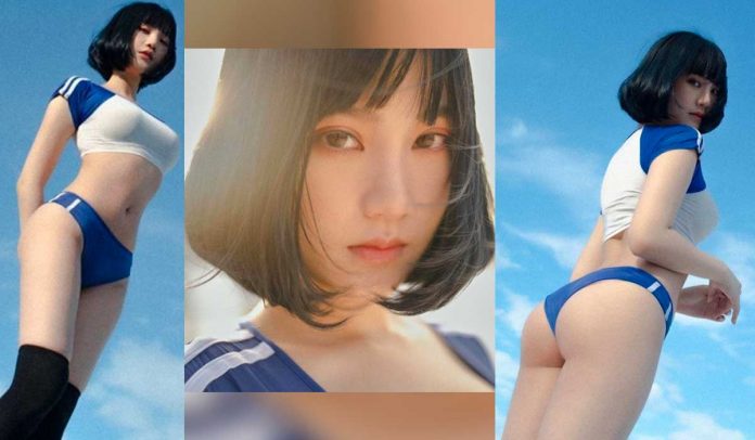 台灣正妹李優URIKO PE衫都變成緊身衫