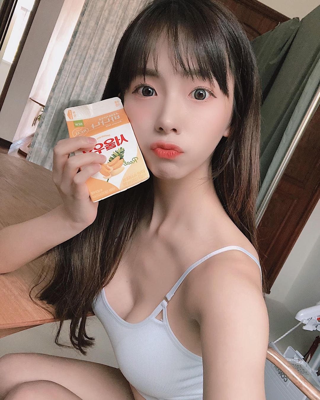 韓國甜姐兒穿內衣自拍　甜美臉蛋配上爆乳好身材這反差好大-第1章-图片5