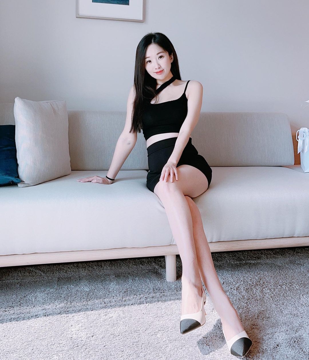 Vestido de baño negro para el corazón y el pecho para que los ojos no se alejen del ordenador.-第1章-图片8
