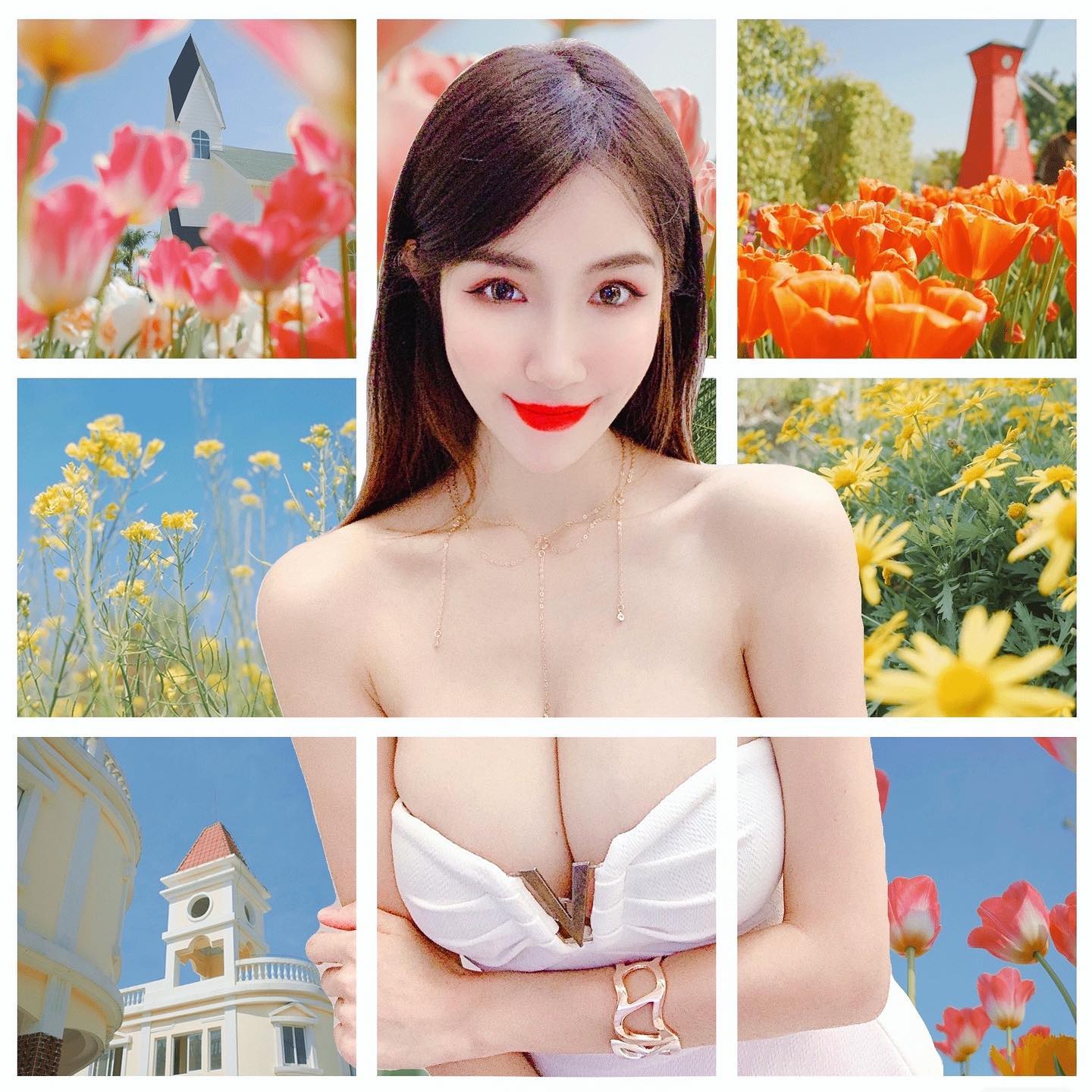 性感正妹「林妤霜」只穿細肩帶上鏡也不害臊！一彎腰就暴露啦！香豔紅唇好迷人-第1章-图片1