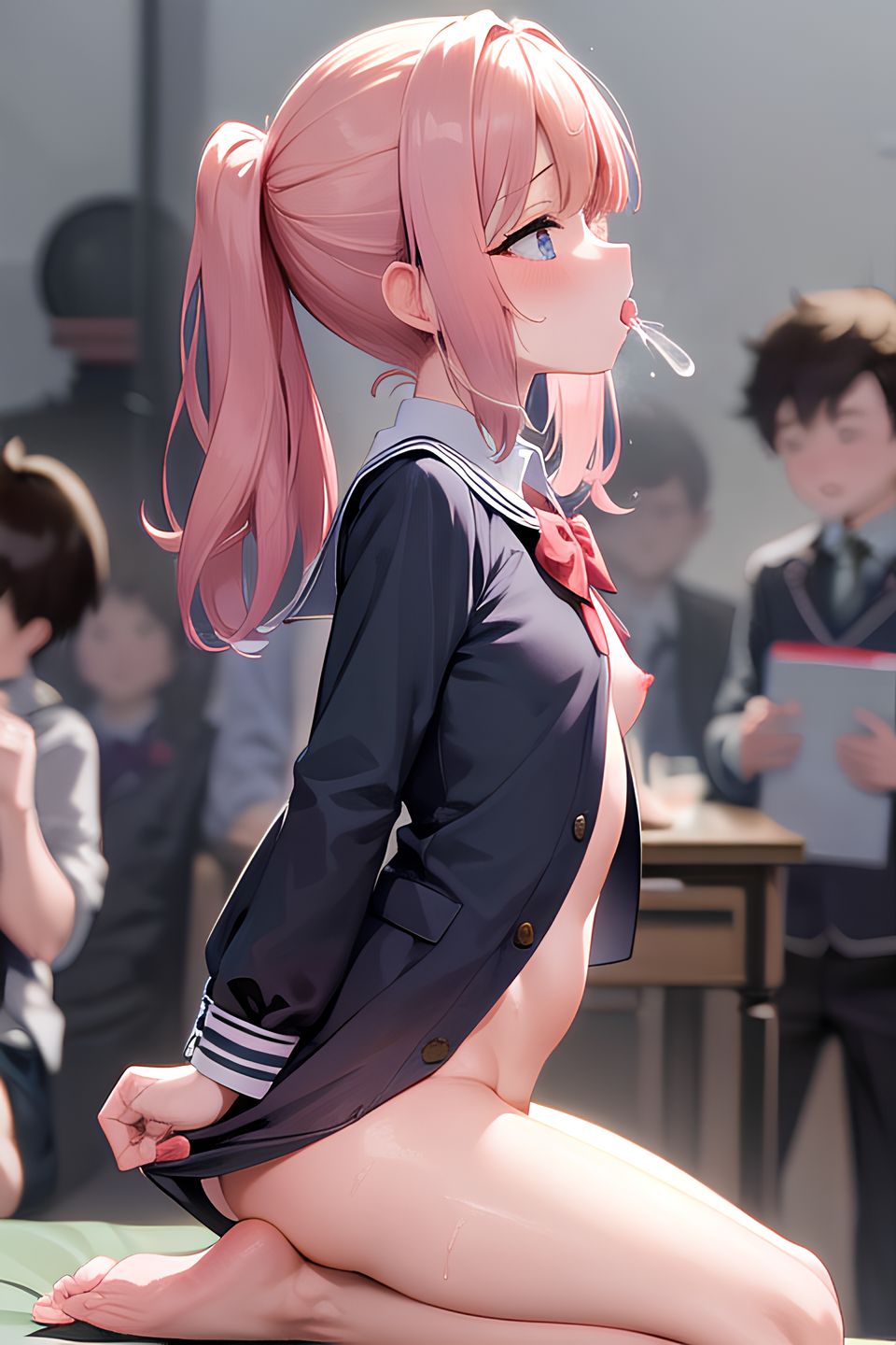 【AI生成】校內でご奉仕させられる制服の女の子のエロ畫像 part3-第1章-图片20