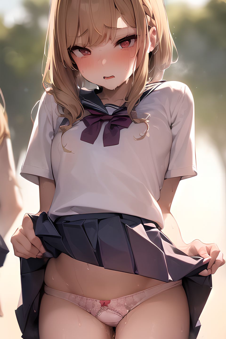 【AI生成】外でスカートをたくし上げる女の子のエロ畫像 part2-第1章-图片28