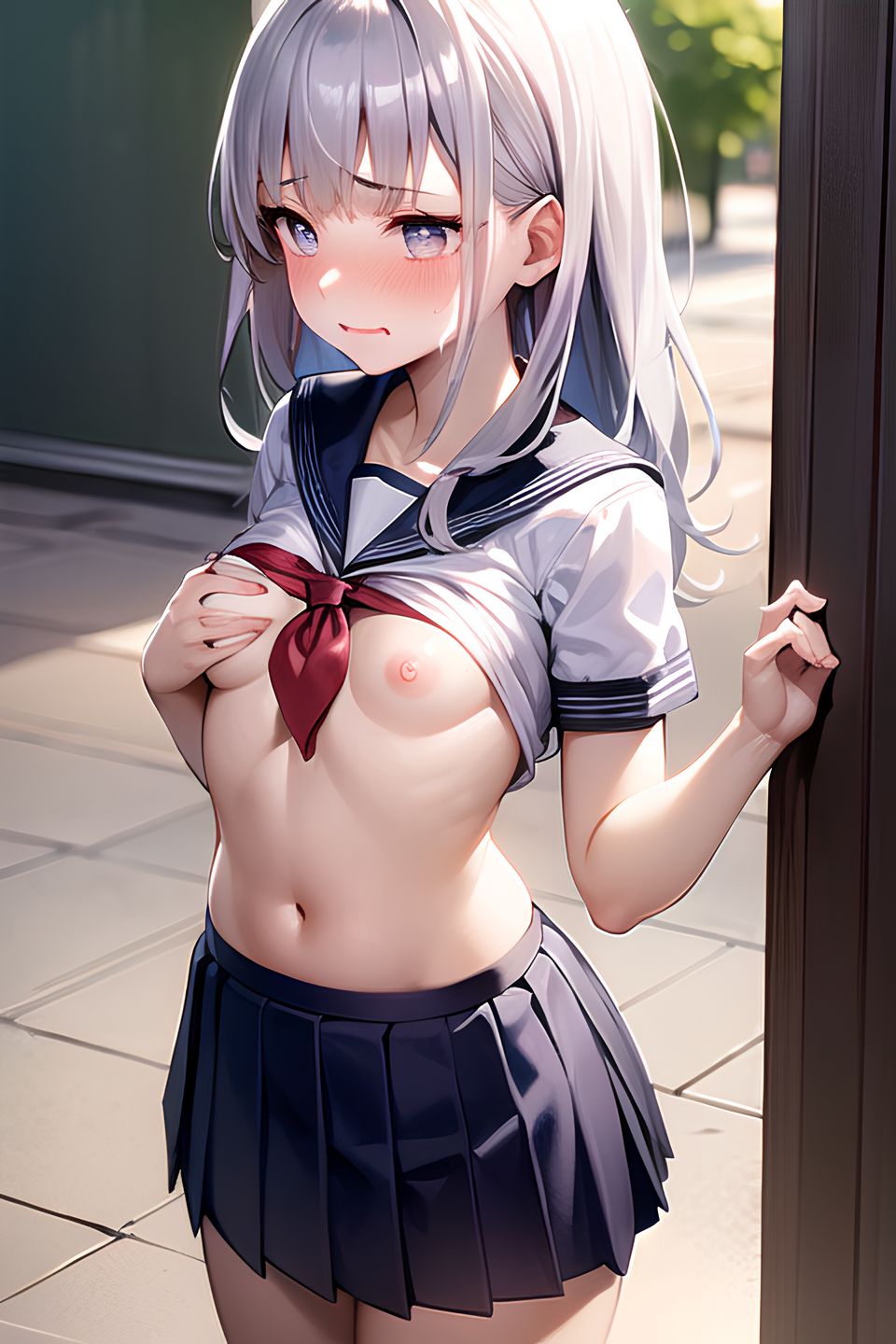 【AI生成】外で自分の胸を揉む女の子のエロ畫像 part2-第1章-图片12