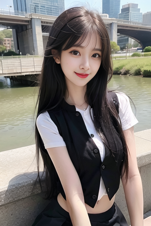 AI生成美女~女友系列黑色背心+瑜珈服-第1章-图片1