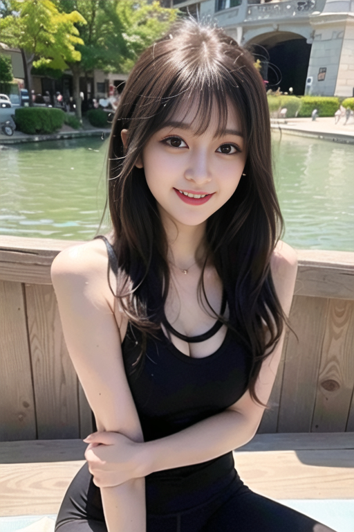 AI生成美女~女友系列黑色背心+瑜珈服-第1章-图片11