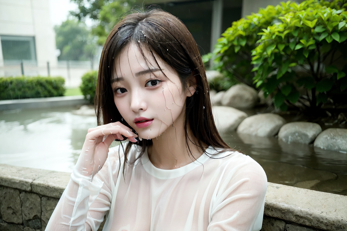 AI生成美女~ぬれたシャツ 濕襯衫-第1章-图片4