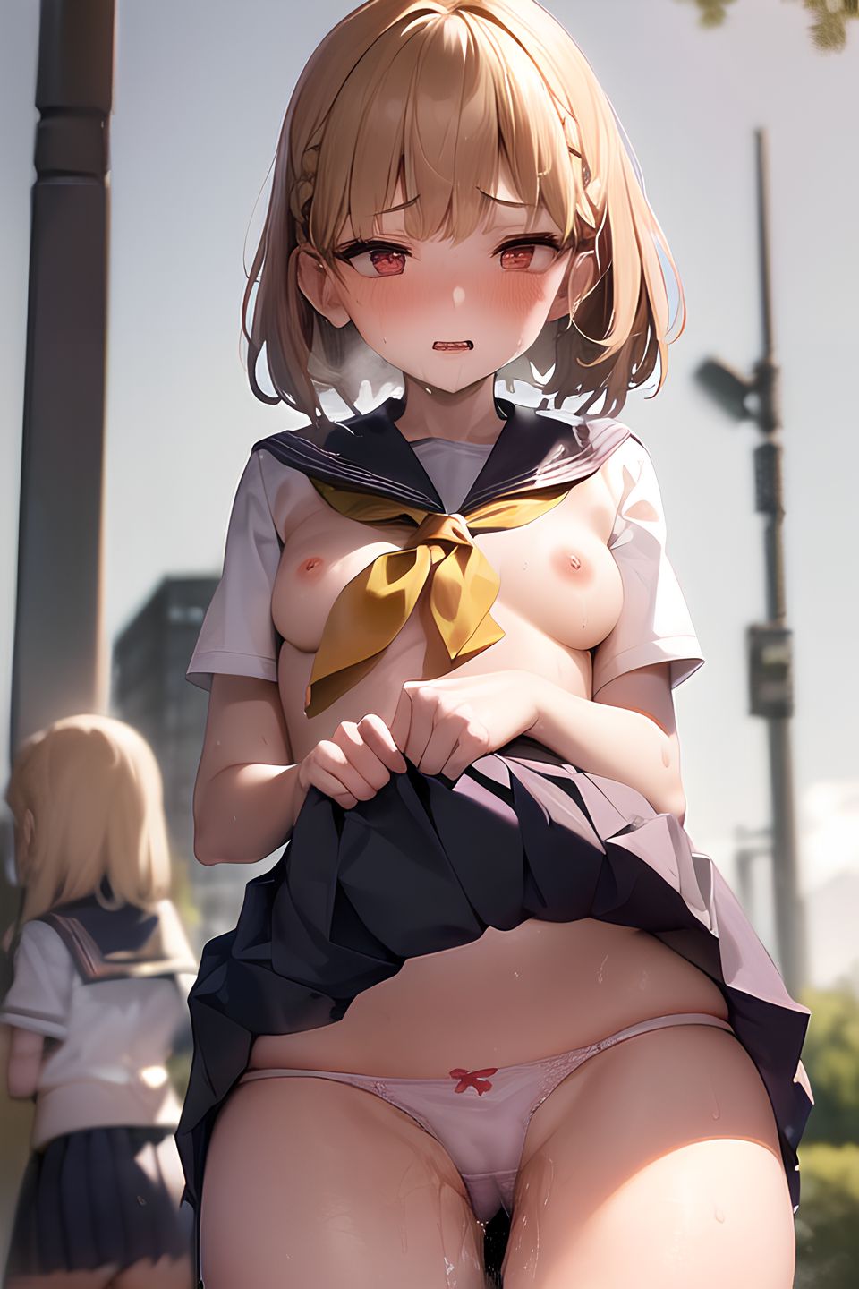 【AI生成】外でスカートをたくし上げる女の子のエロ畫像 part3-第1章-图片11