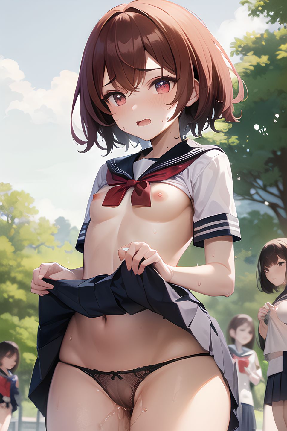 【AI生成】外でスカートをたくし上げる女の子のエロ畫像 part4-第1章-图片4