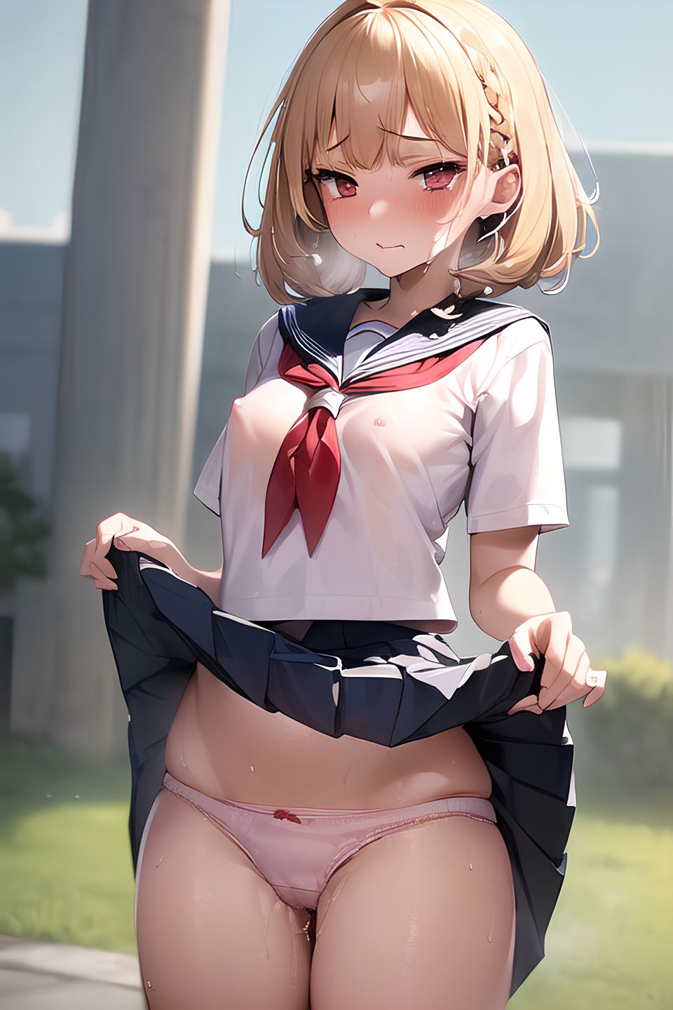 【AI生成】外でスカートをたくし上げる女の子のエロ畫像 part4-第1章-图片20