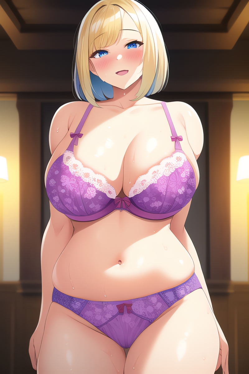 Curvy Blonde Women in Lingerie (AI Generated)-第1章-图片9