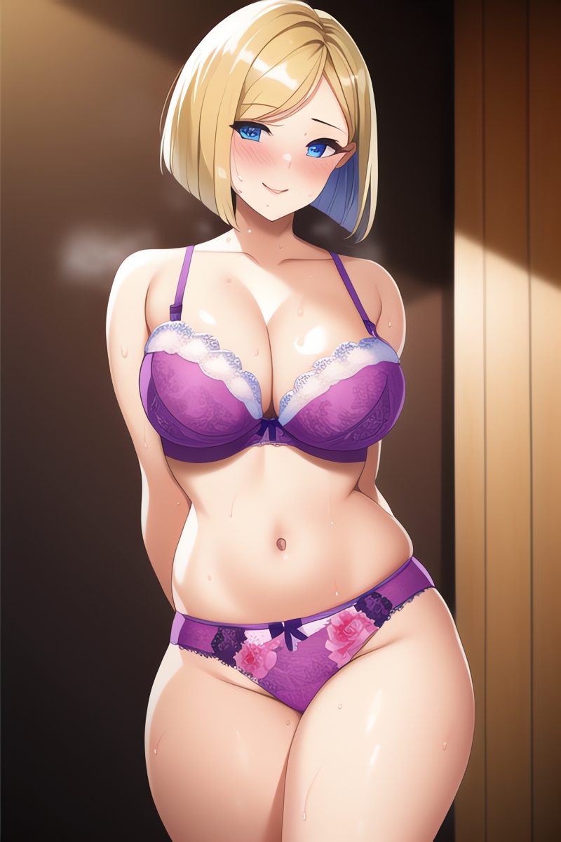 Curvy Blonde Women in Lingerie (AI Generated)-第1章-图片13
