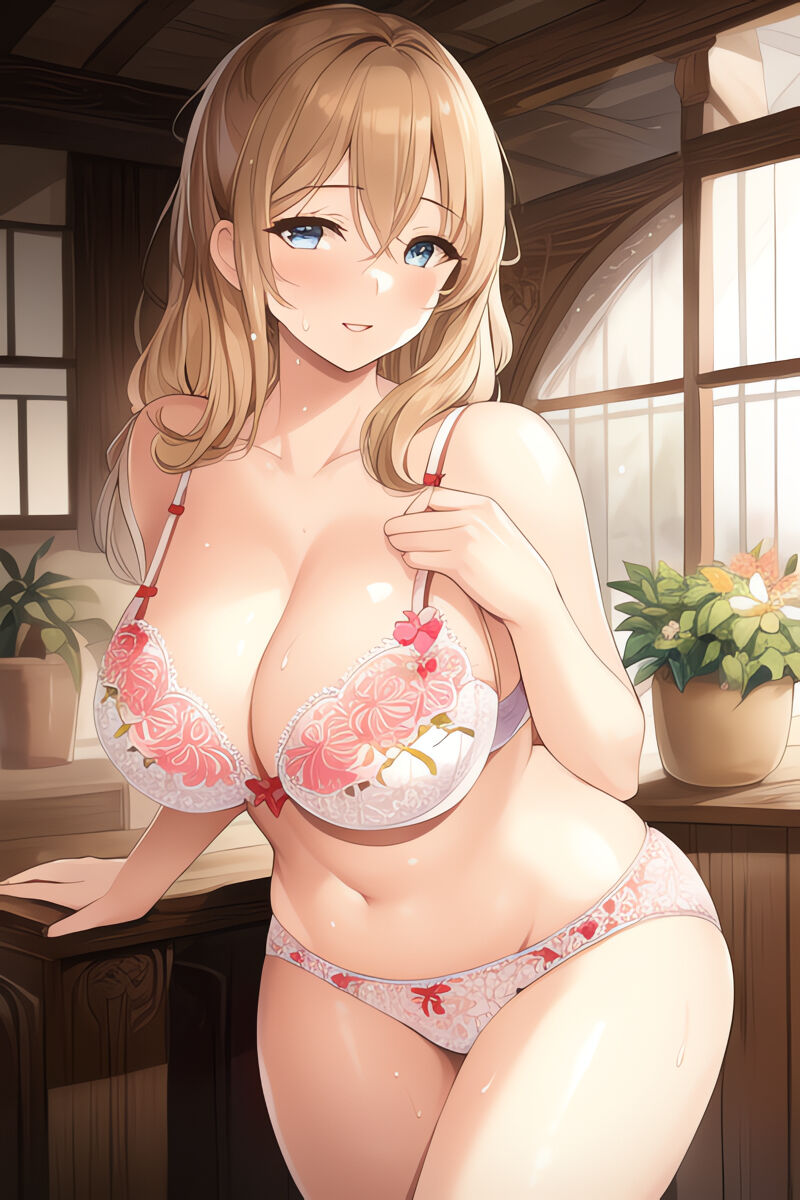 Curvy Blonde Women in Lingerie (AI Generated)-第1章-图片20