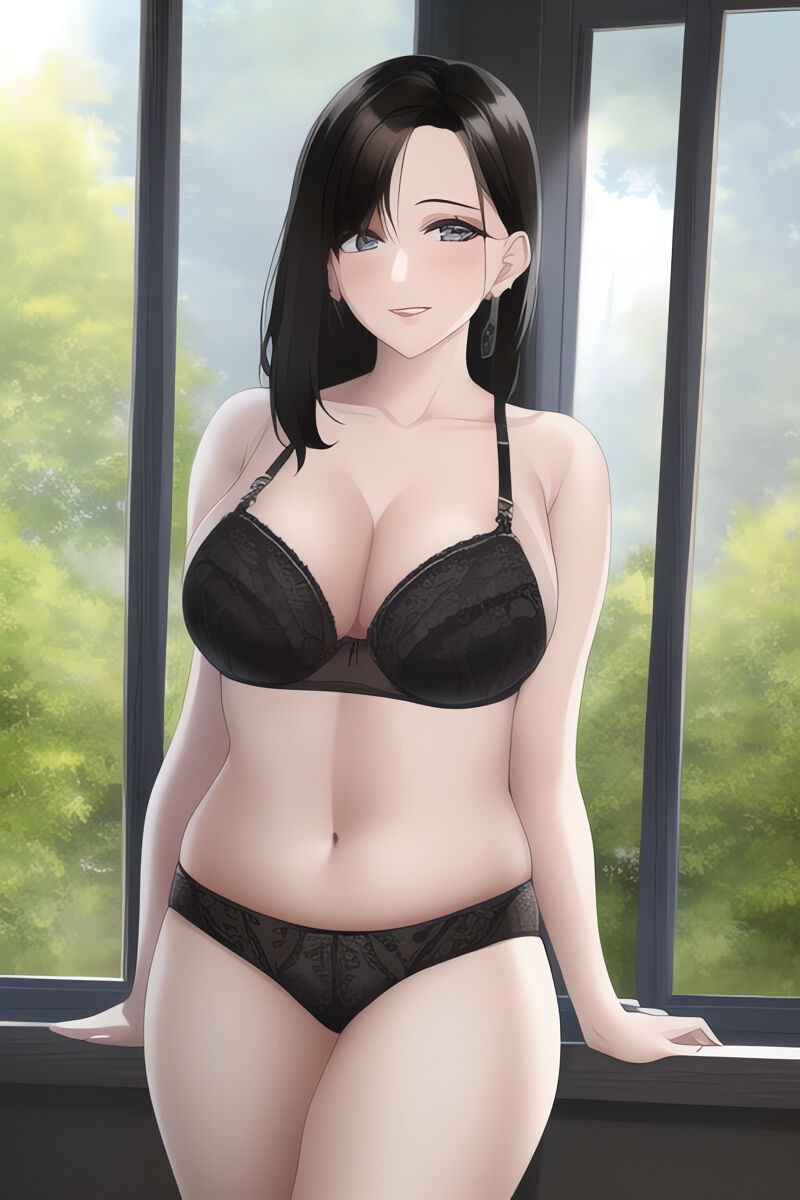 Curvy Burnette Women in Lingerie (AI Generated)-第1章-图片2