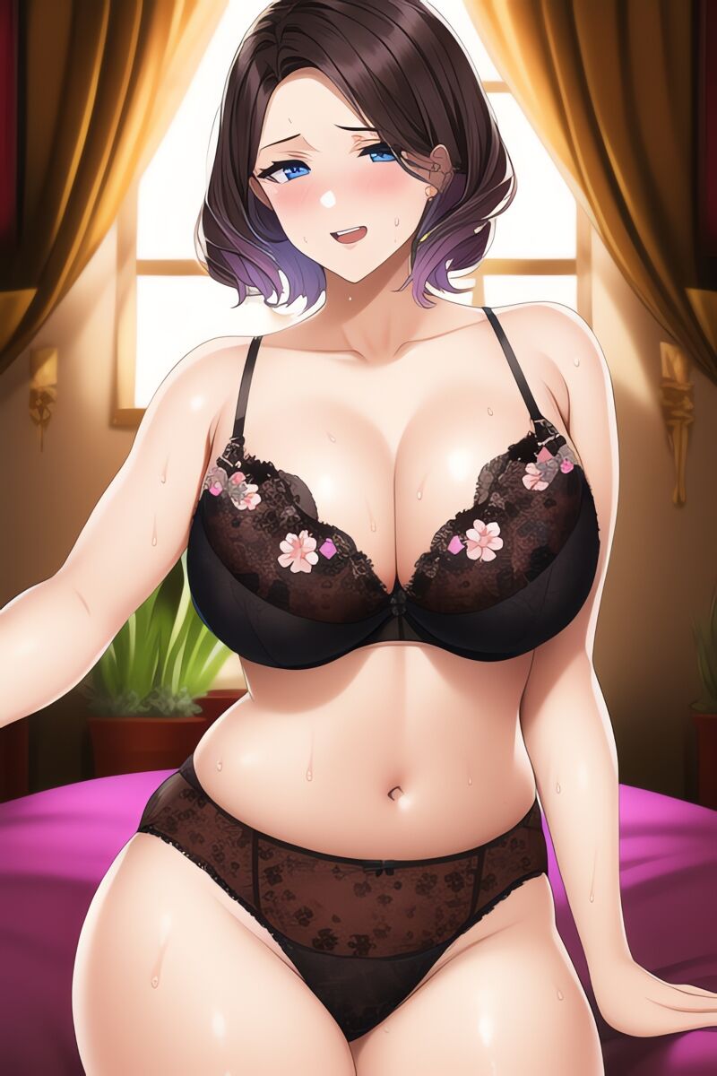 Curvy Burnette Women in Lingerie (AI Generated)-第1章-图片4