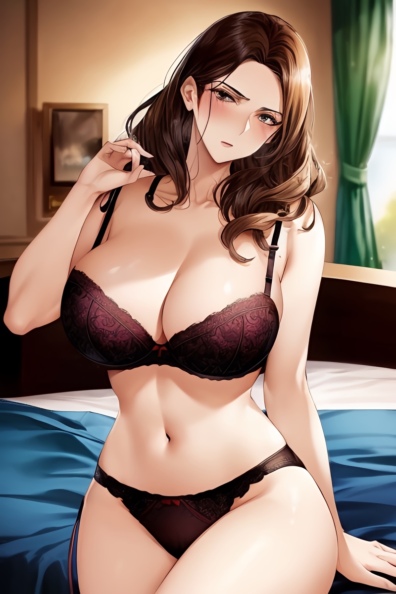 Curvy Burnette Women in Lingerie (AI Generated)-第1章-图片37