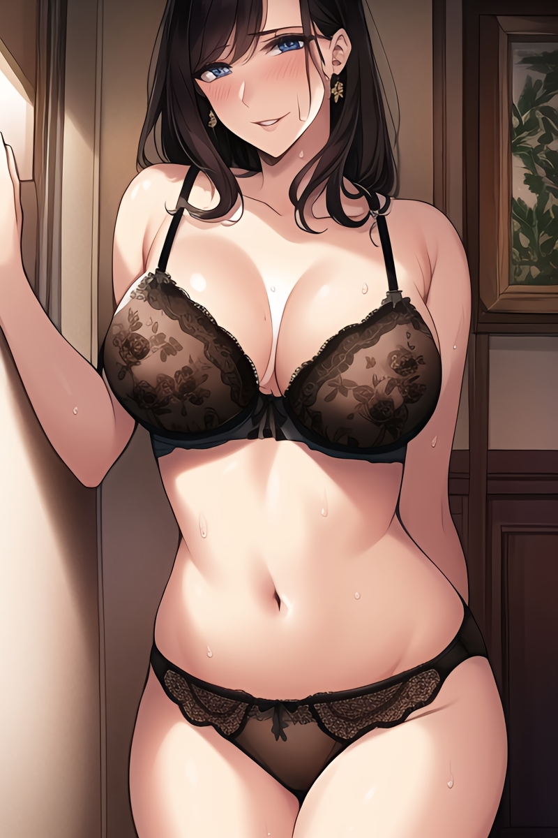 Curvy Burnette Women in Lingerie (AI Generated)-第1章-图片57