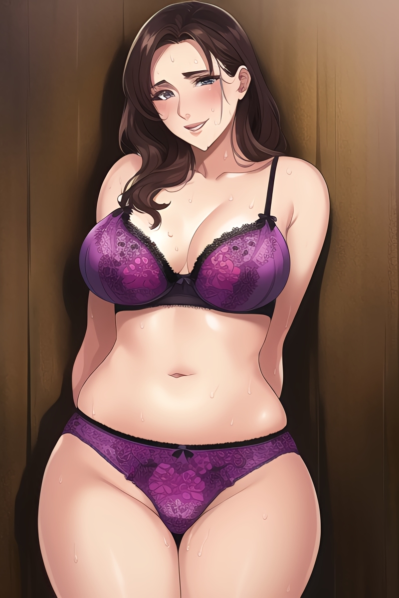 Curvy Burnette Women in Lingerie (AI Generated)-第1章-图片79
