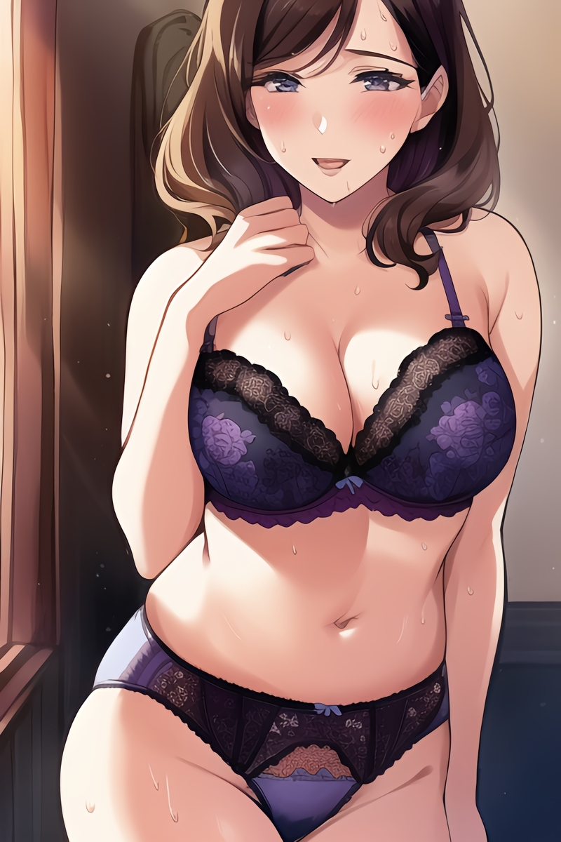 Curvy Burnette Women in Lingerie (AI Generated)-第1章-图片78