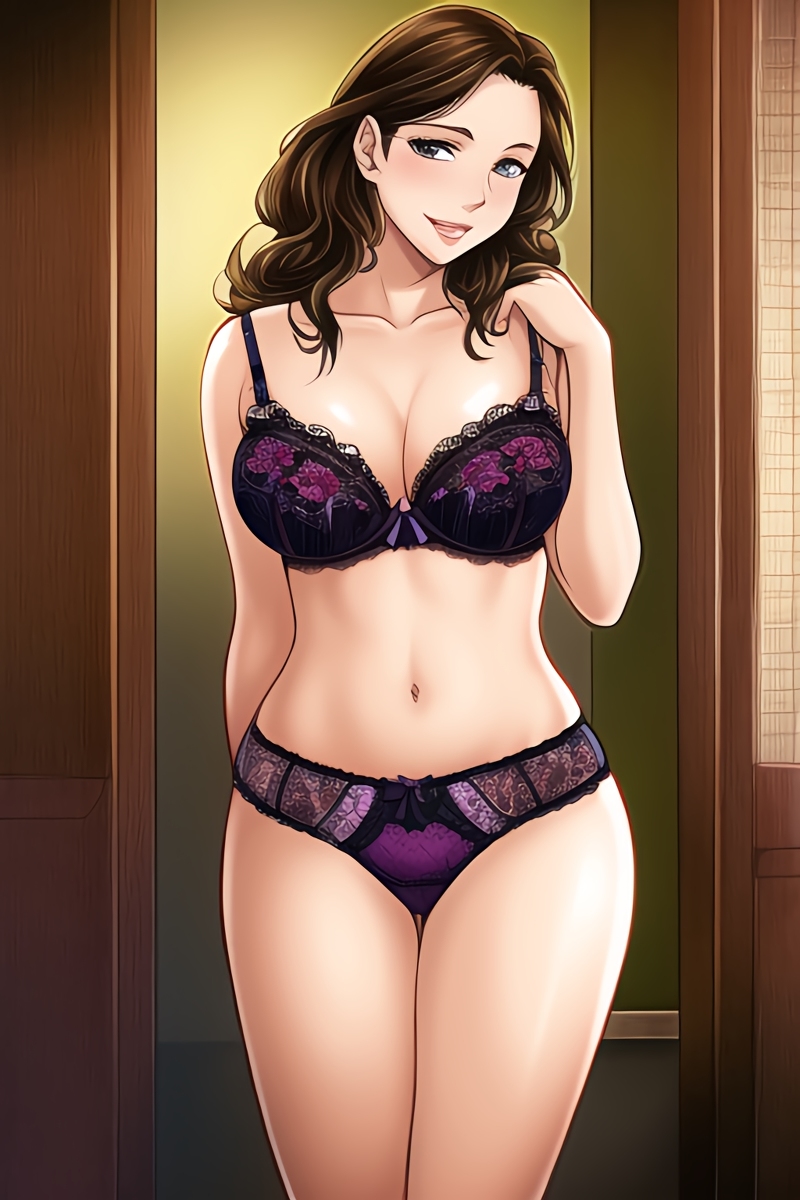 Curvy Burnette Women in Lingerie (AI Generated)-第1章-图片82