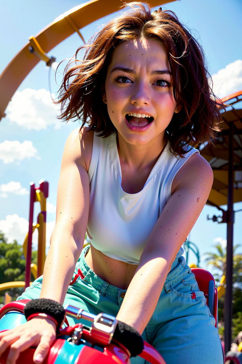 AI生成美女~LUKE LEEGirl in the theme park.-第1章-图片6