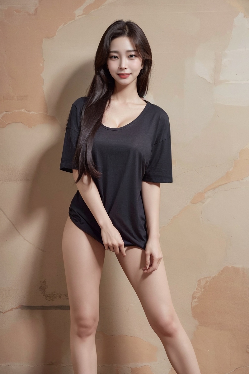 AI生成美女~Ai_DaDaDakAI Girl Shirt Tug-第1章-图片11