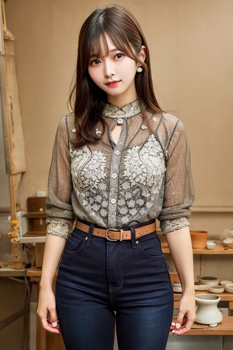 AI生成美女~AiMakeGirlwoman in seethrough skinny jean （穿透視裝緊身牛仔褲）-第1章-图片12