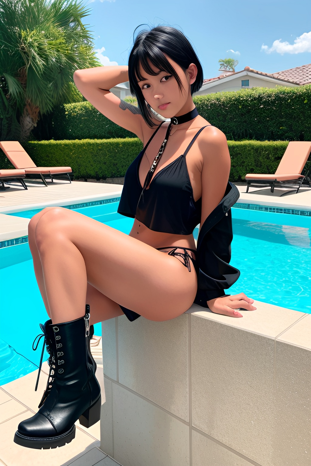 [AI Generated] Hot light tanned girl with boots-第1章-图片18