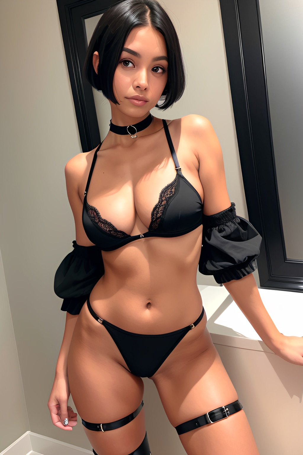 [AI Generated] Hot light tanned girl with boots-第1章-图片32