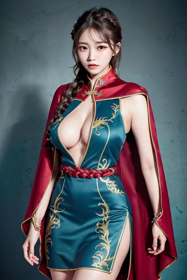 AI生成美女~AiMakeGirlcape with a midi dress（斗篷搭配中長連衣裙）-第1章-图片1