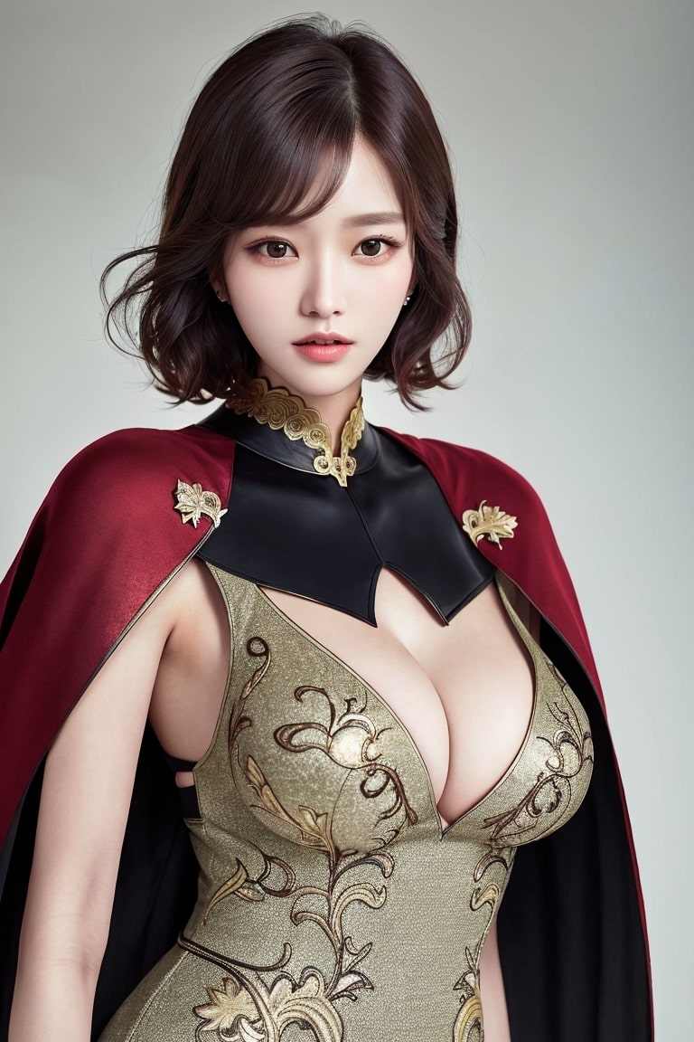 AI生成美女~AiMakeGirlcape with a midi dress（斗篷搭配中長連衣裙）-第1章-图片2