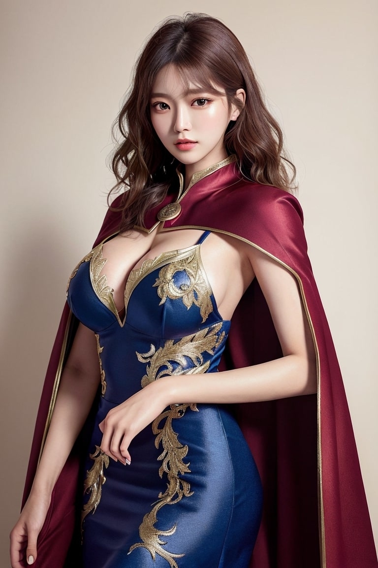 AI生成美女~AiMakeGirlcape with a midi dress（斗篷搭配中長連衣裙）-第1章-图片6