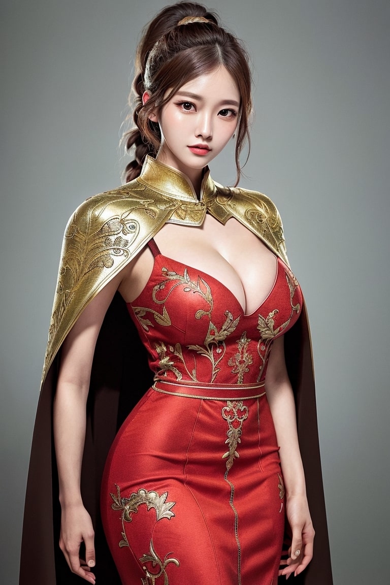 AI生成美女~AiMakeGirlcape with a midi dress（斗篷搭配中長連衣裙）-第1章-图片9