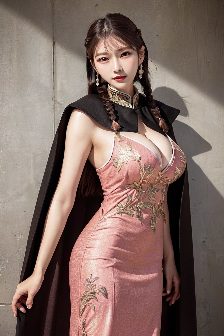AI生成美女~AiMakeGirlcape with a midi dress（斗篷搭配中長連衣裙）-第1章-图片13