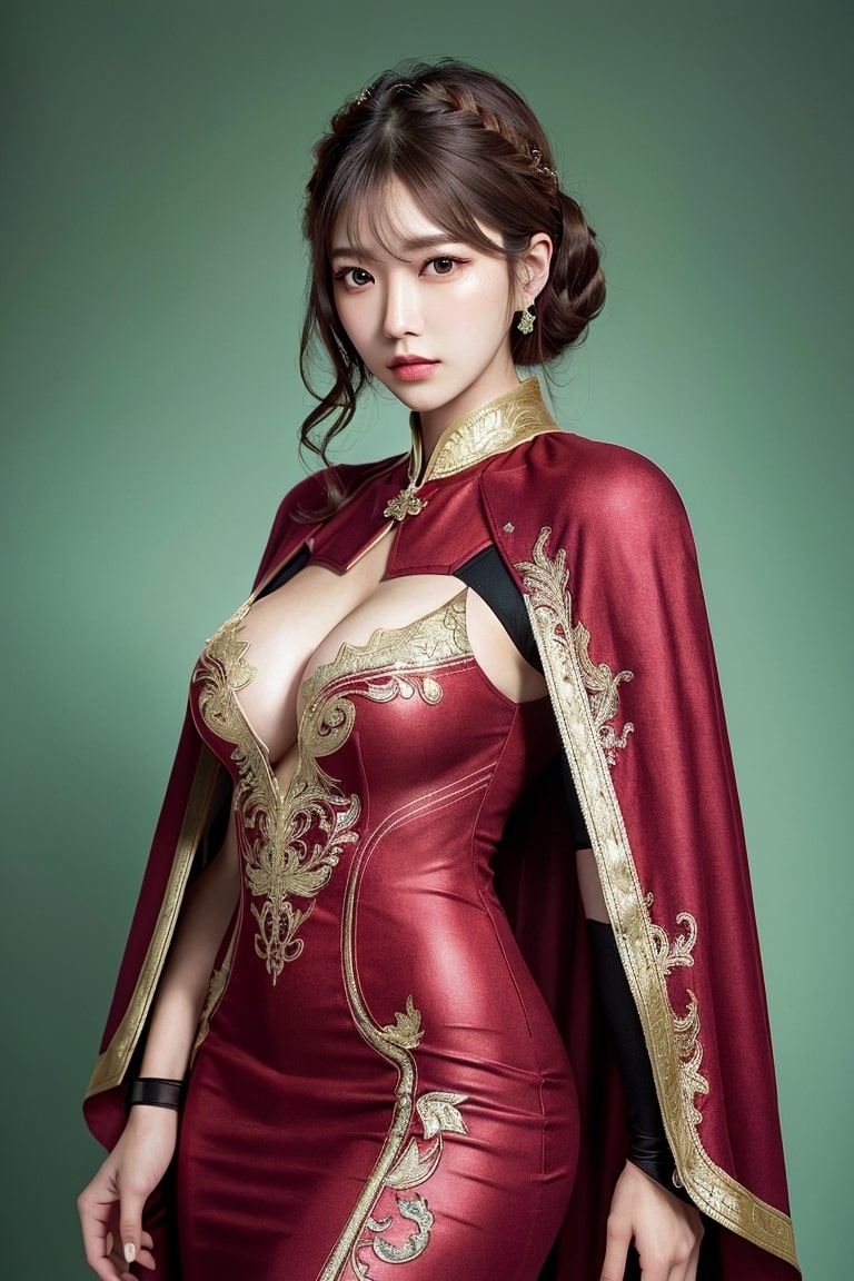 AI生成美女~AiMakeGirlcape with a midi dress（斗篷搭配中長連衣裙）-第1章-图片12