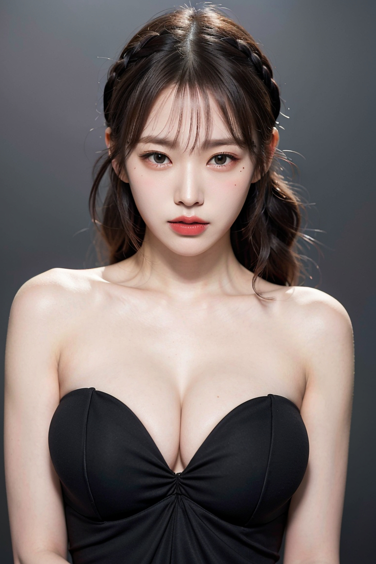 AI生成美女~AiMakeGirlblack Strapless dress（黑色抹胸連衣裙）-第1章-图片7