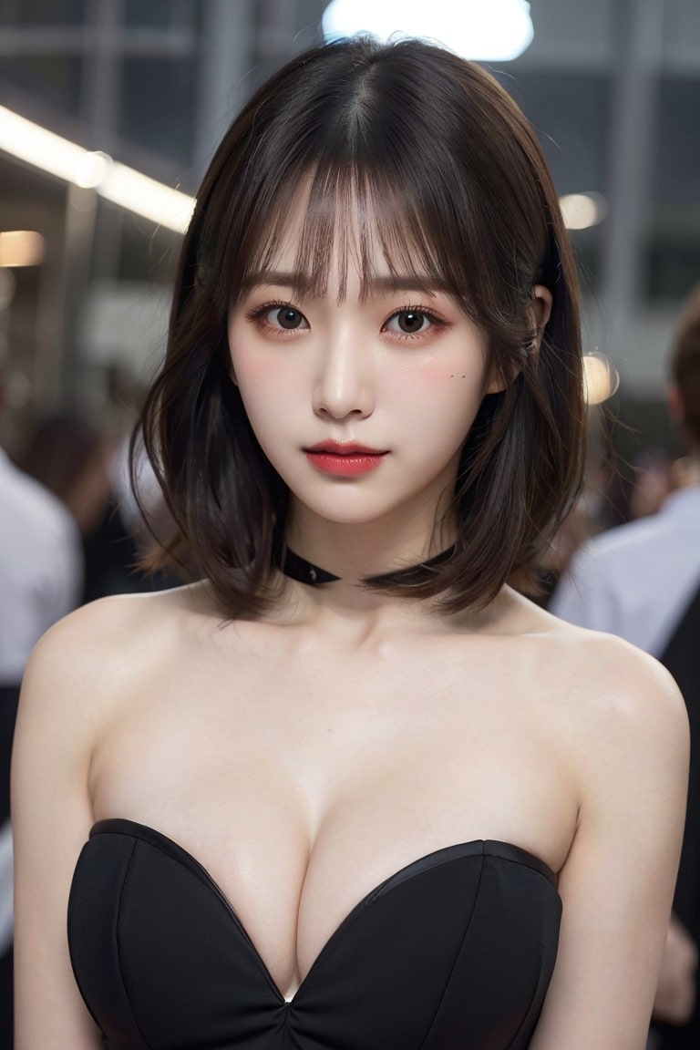 AI生成美女~AiMakeGirlblack Strapless dress（黑色抹胸連衣裙）-第1章-图片11