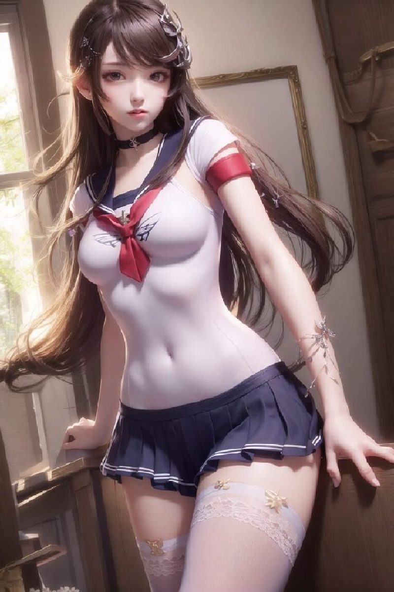 Gorgeous AIGenerated Images of BigBreasted Japanese school girl in Sexy Uniforms-第1章-图片15