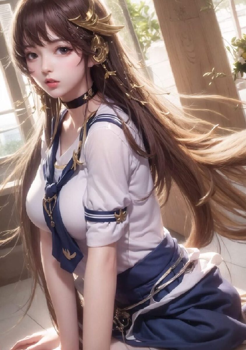 Gorgeous AIGenerated Images of BigBreasted Japanese school girl in Sexy Uniforms-第1章-图片32