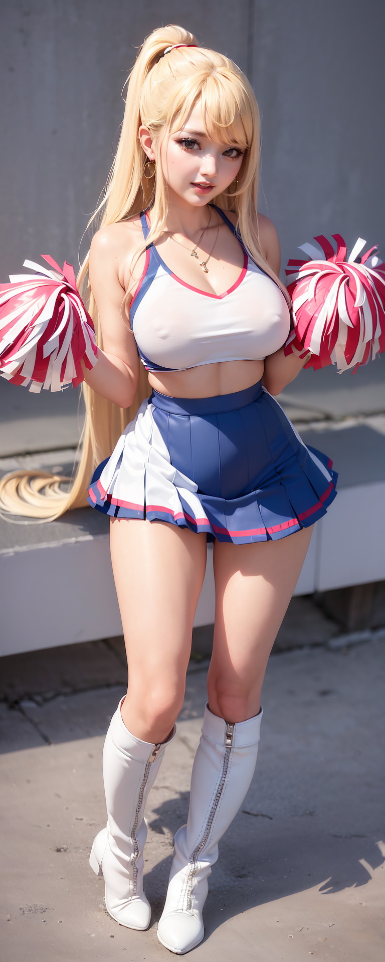 Seductive Blonde and Brunette Cheerleaders with Mesmerizing Long Legs in AIGenerated Images-第1章-图片38