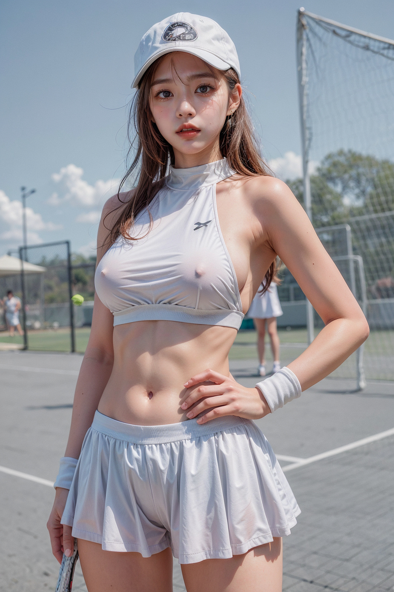 AI生成~AI OFUG彼女と一緒にテニスコートに行った（和她一起去了網球場）-第1章-图片40