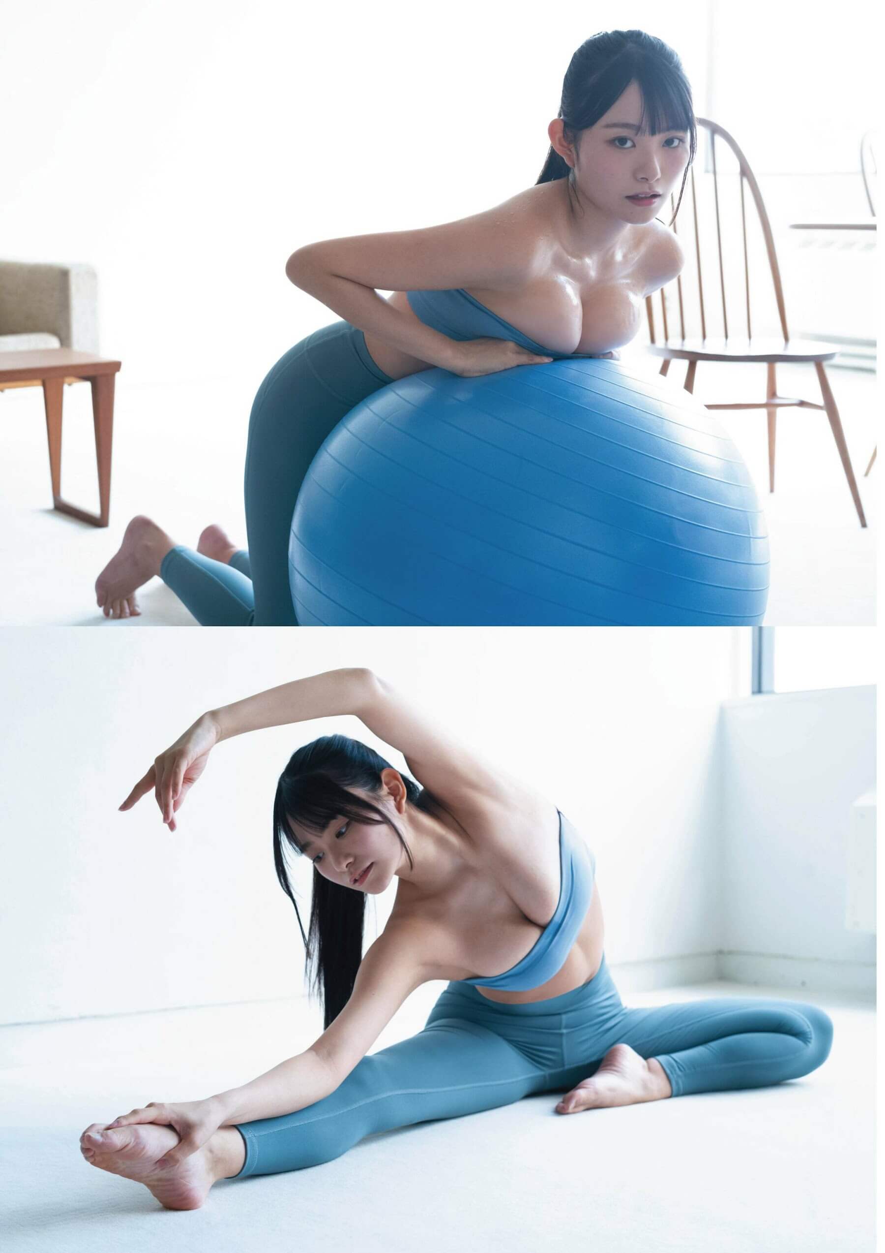 側乳滑出！I杯爆乳正妹櫻井木穗不穿內衣釋放胸前沈重壓力！-第1章-图片4