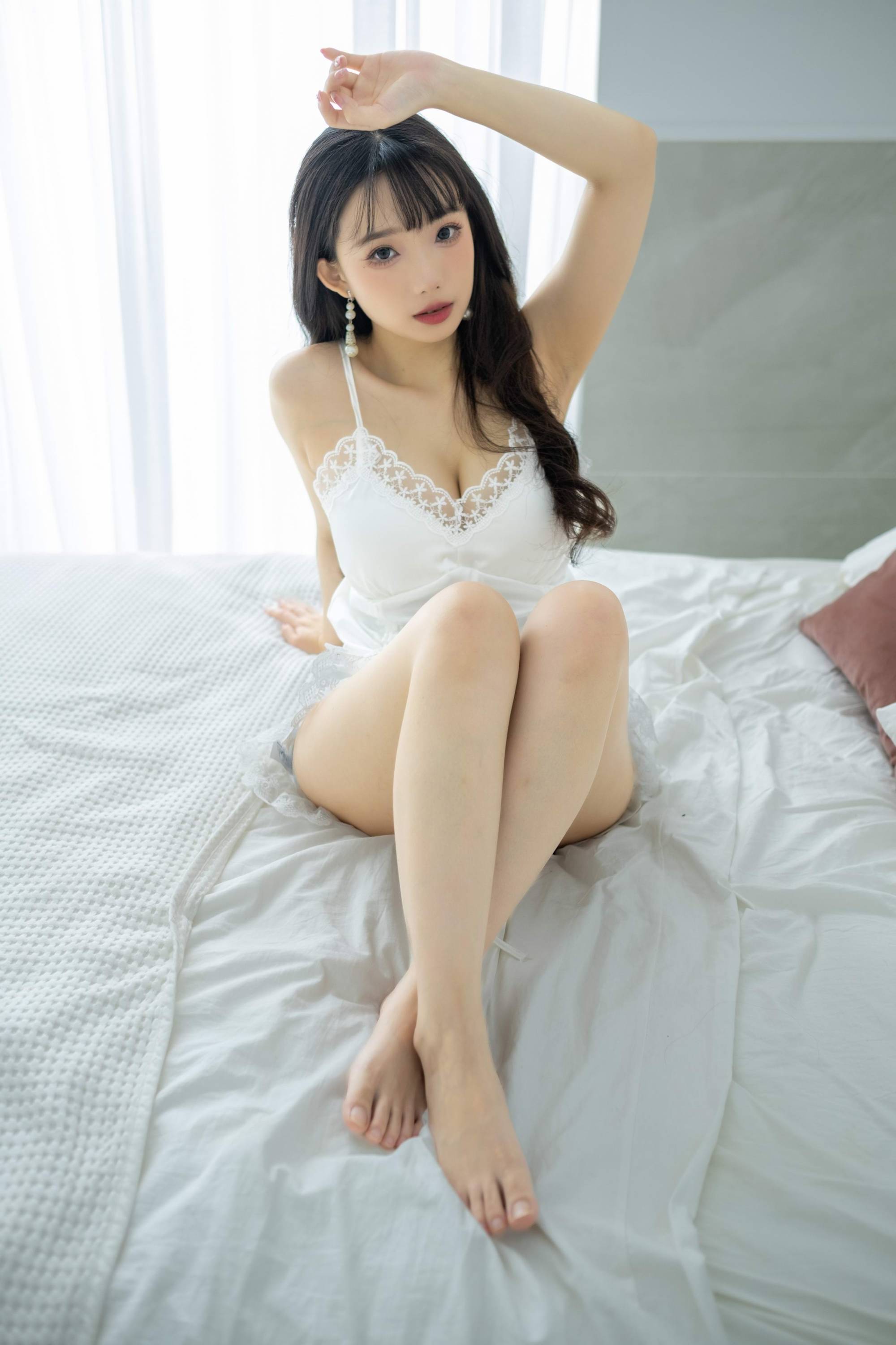 【美腿番外篇系列】長腿美模 佞佞 白色睡衣 高跟美腿【107P】-第1章-图片101