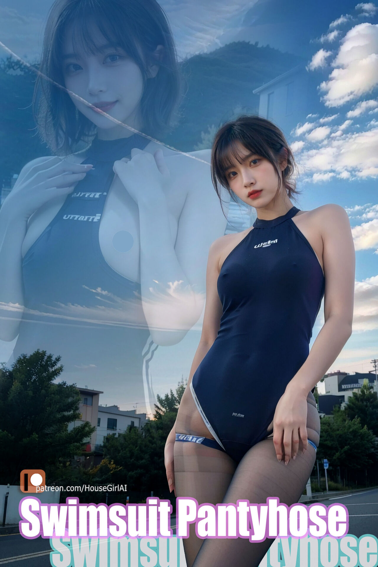 [4K] Swimsuit Pantyhose