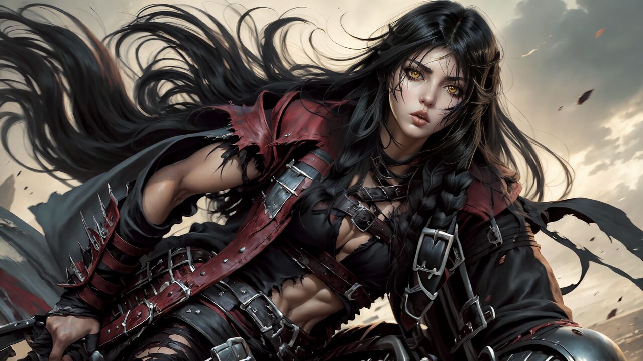 Velvet Crowe Riding Motorcycle Red Jacket  AI Generated-第1章-图片14