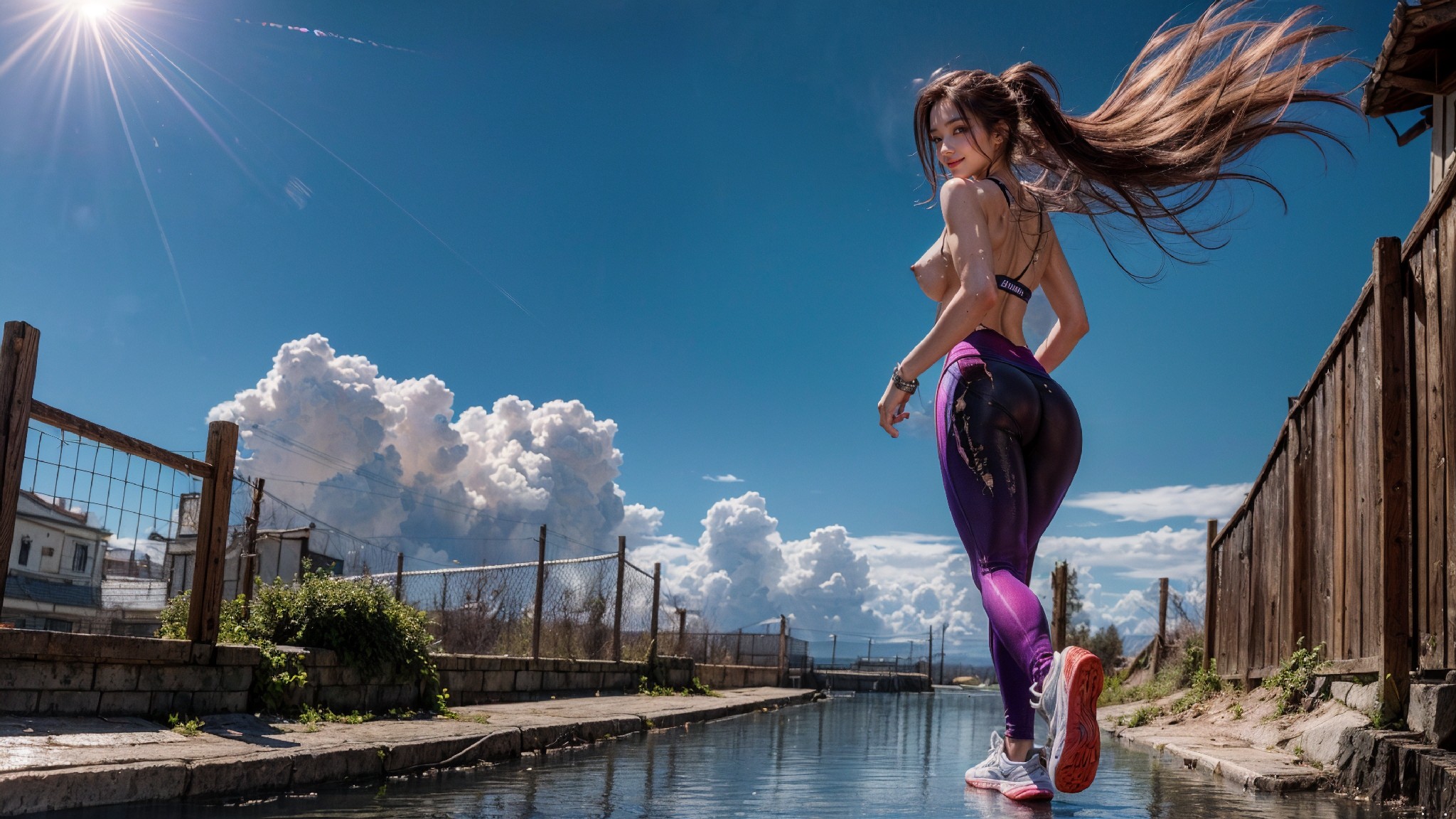 Woman walking wearing leggings  seminude-第1章-图片26