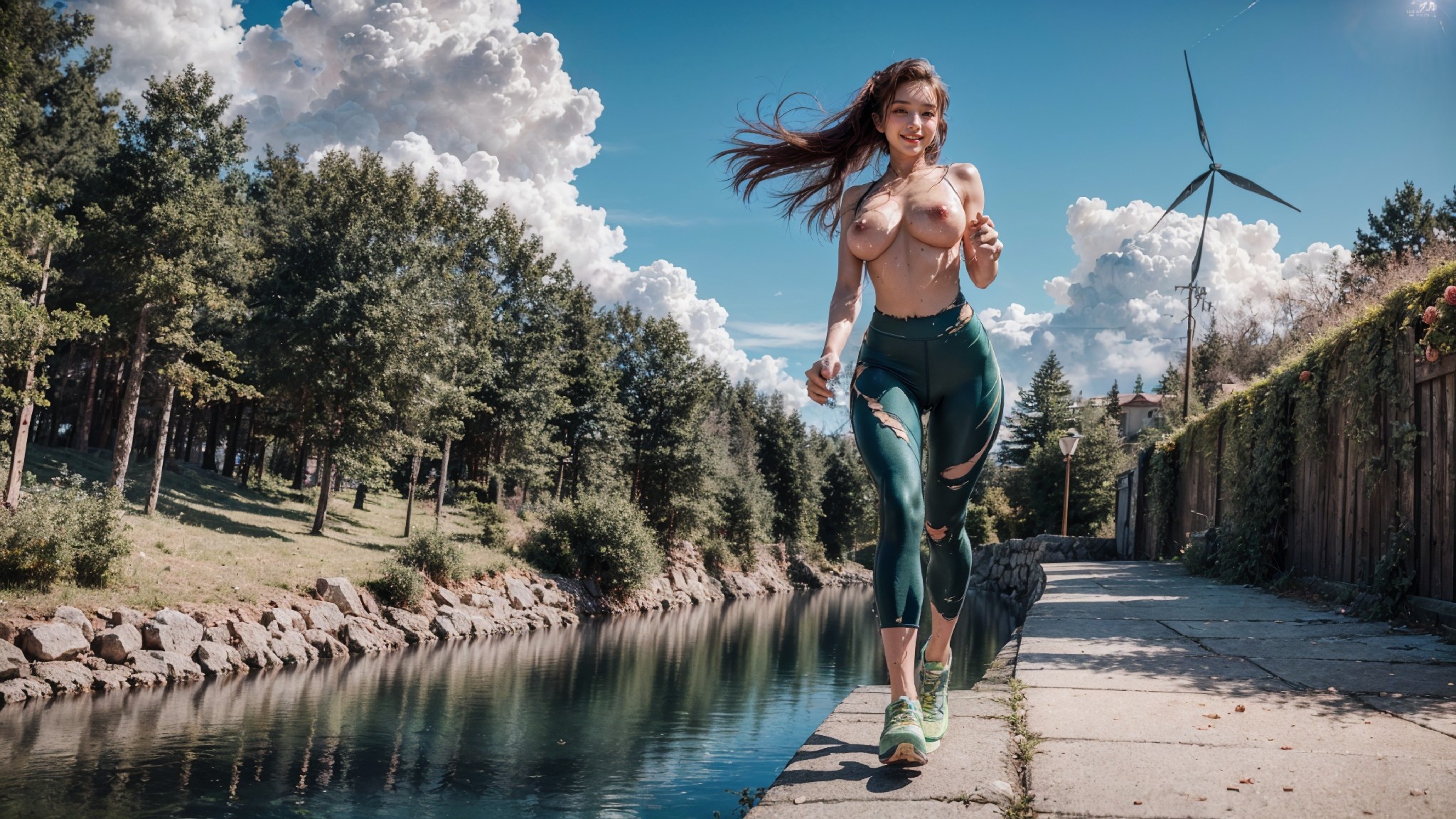 Woman walking wearing leggings  seminude-第1章-图片31