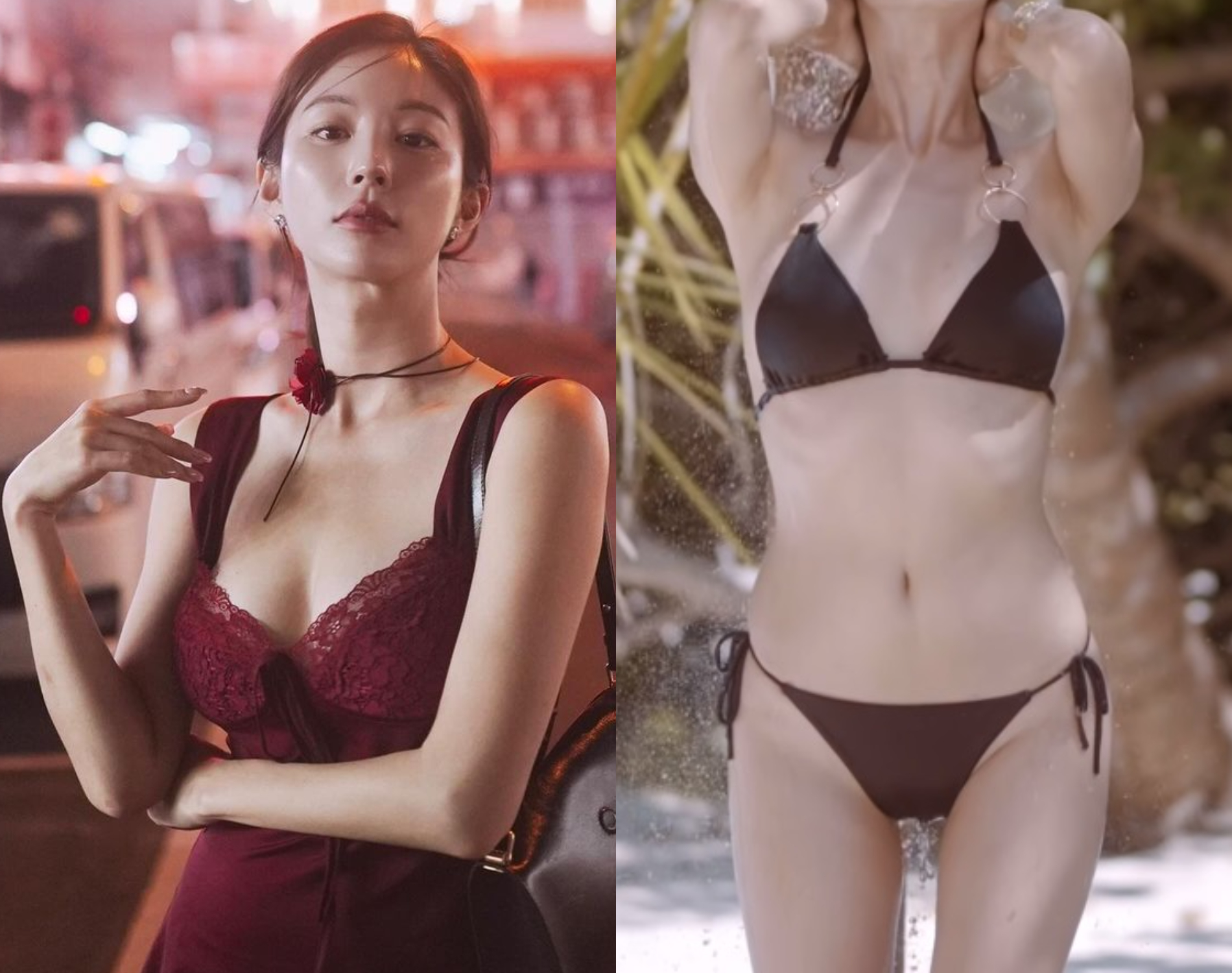 南韓第一模特暗黑比基尼遭水柱狂噴！濕身畫面全網瘋看-第1章-图片1