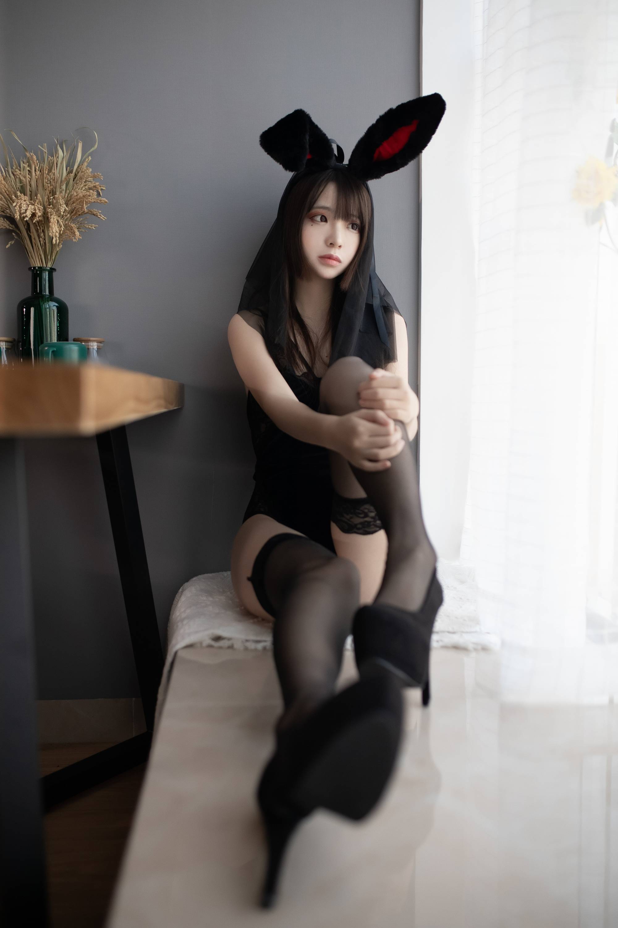 【網路收集系列】福利姬 瘋貓《 黑絲兔女郎 》VIP福利帖全【41P】-第1章-图片31