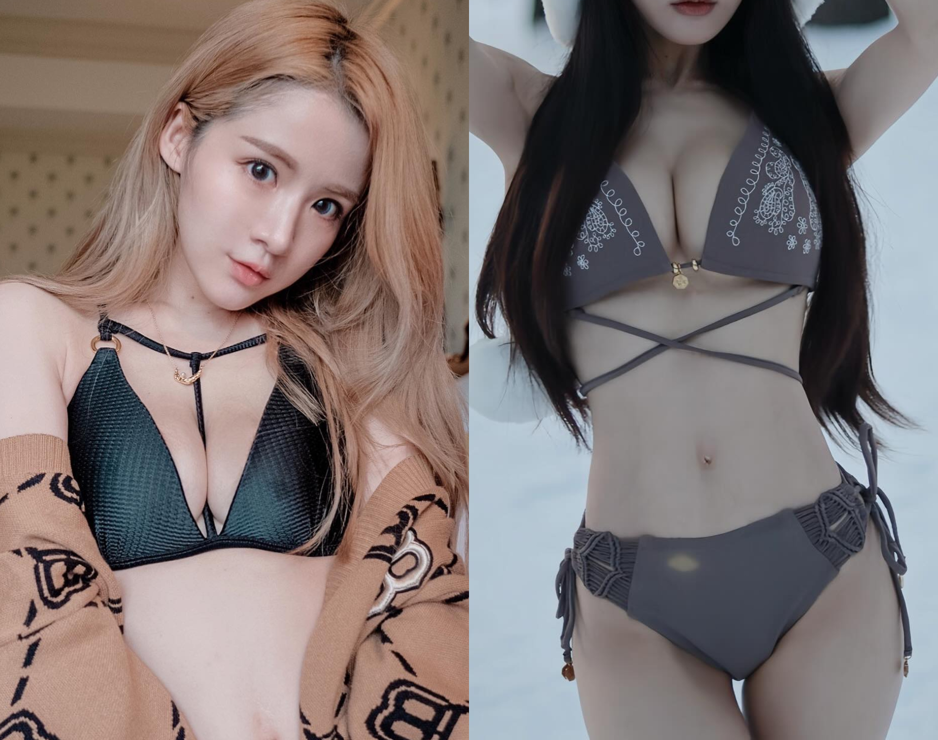 阿沁老婆雪中辣穿比基尼「超狂9連發」渾圓北半球看光光-第1章-图片1