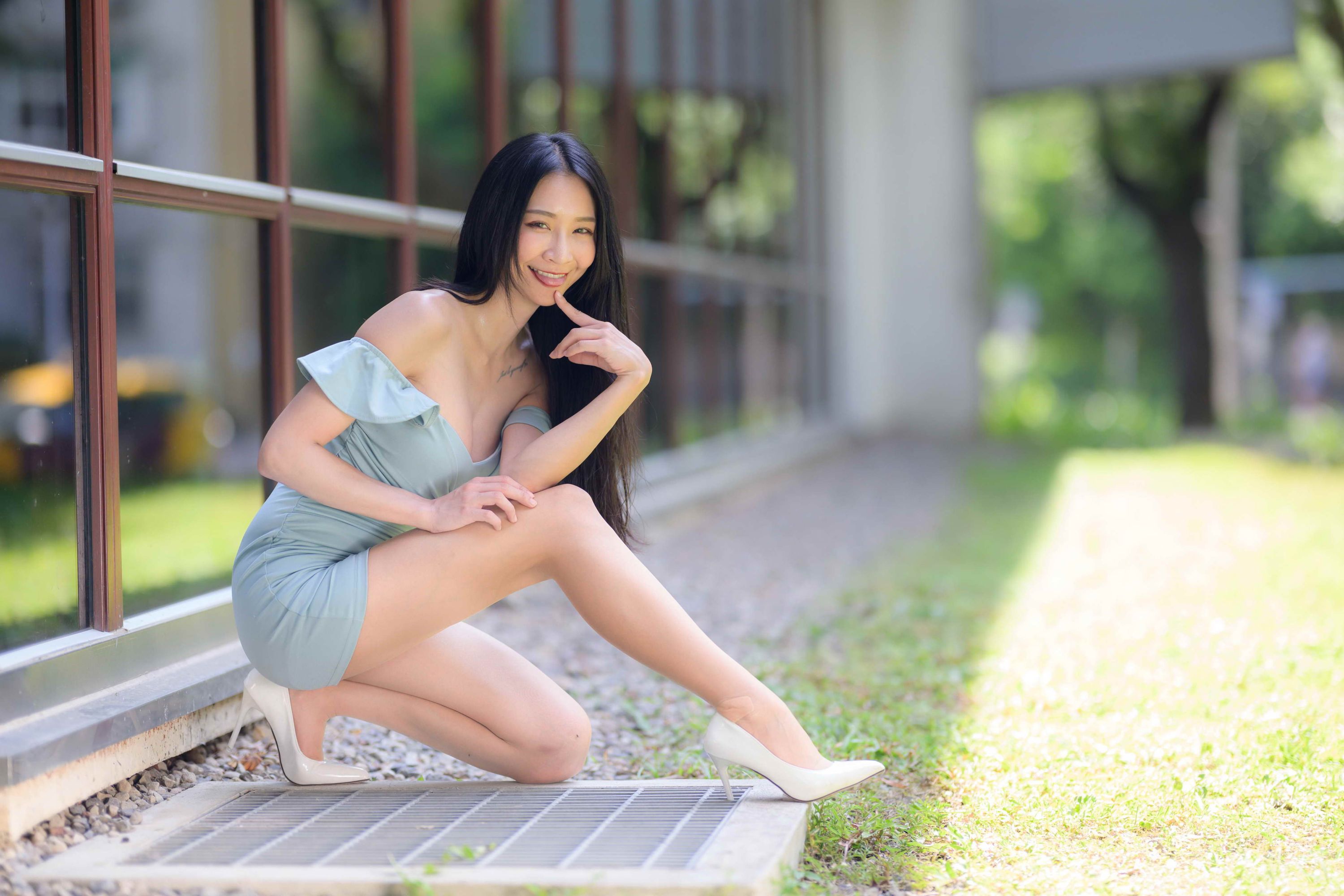 Sunny Shoulder Short Dress High Heels 170P-第1章-图片42